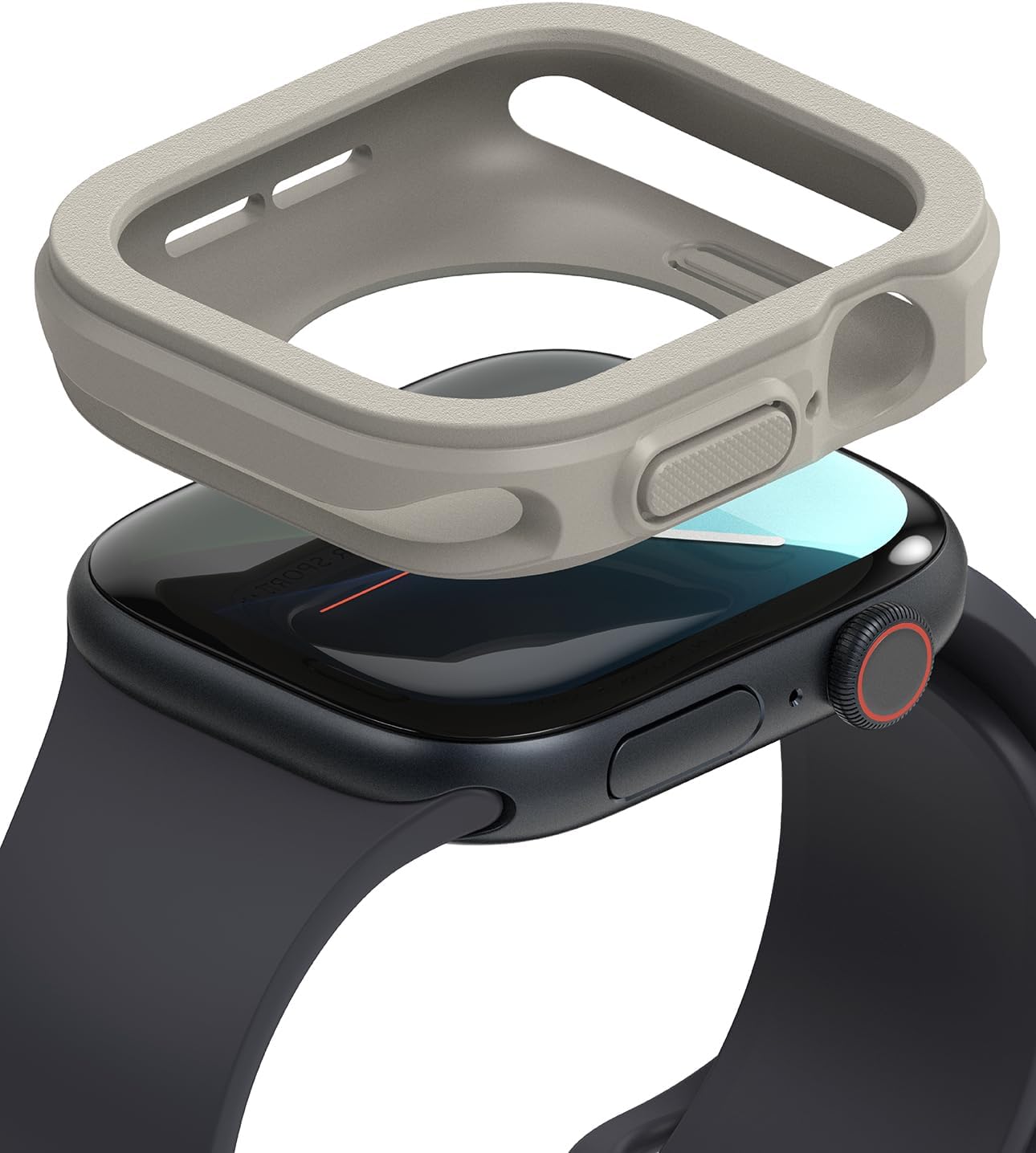 Detalle de Ringke Air Sports 46mm Case for Apple Watch Series 11/10 – Warm Grey, Slim, Lightweight TPU