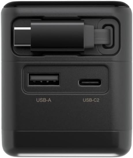 Detalle de エアリア SD-AC70CCA-BK 巻取式Type-Cケーブル搭載USB充電器 70W・TFT表示