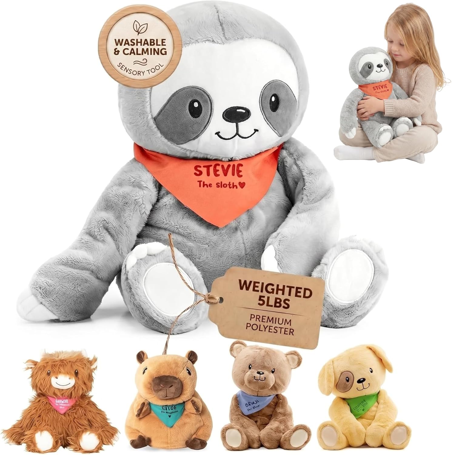Detalle de Lilly's Love Stevie The Sloth 5 lb Weighted Plush