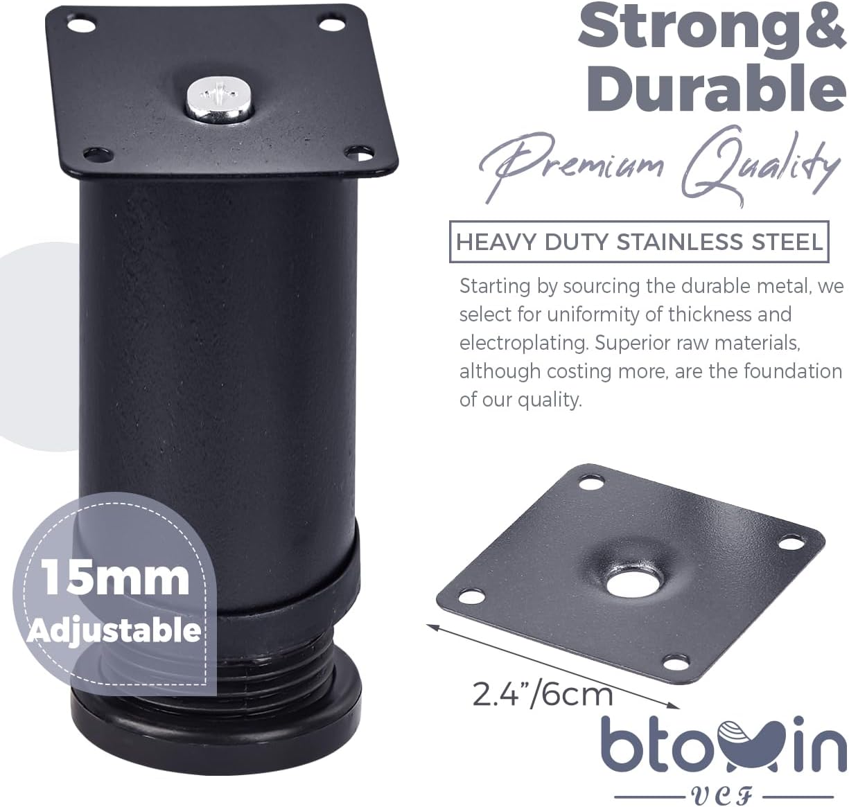 Thumbnail 2 de Btowin Adjustable Furniture Legs, 8-inch
