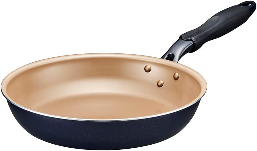 Detalle de ドウシシャ エバークック 26cmフライパン ガス火専用・軽量・ネイビー