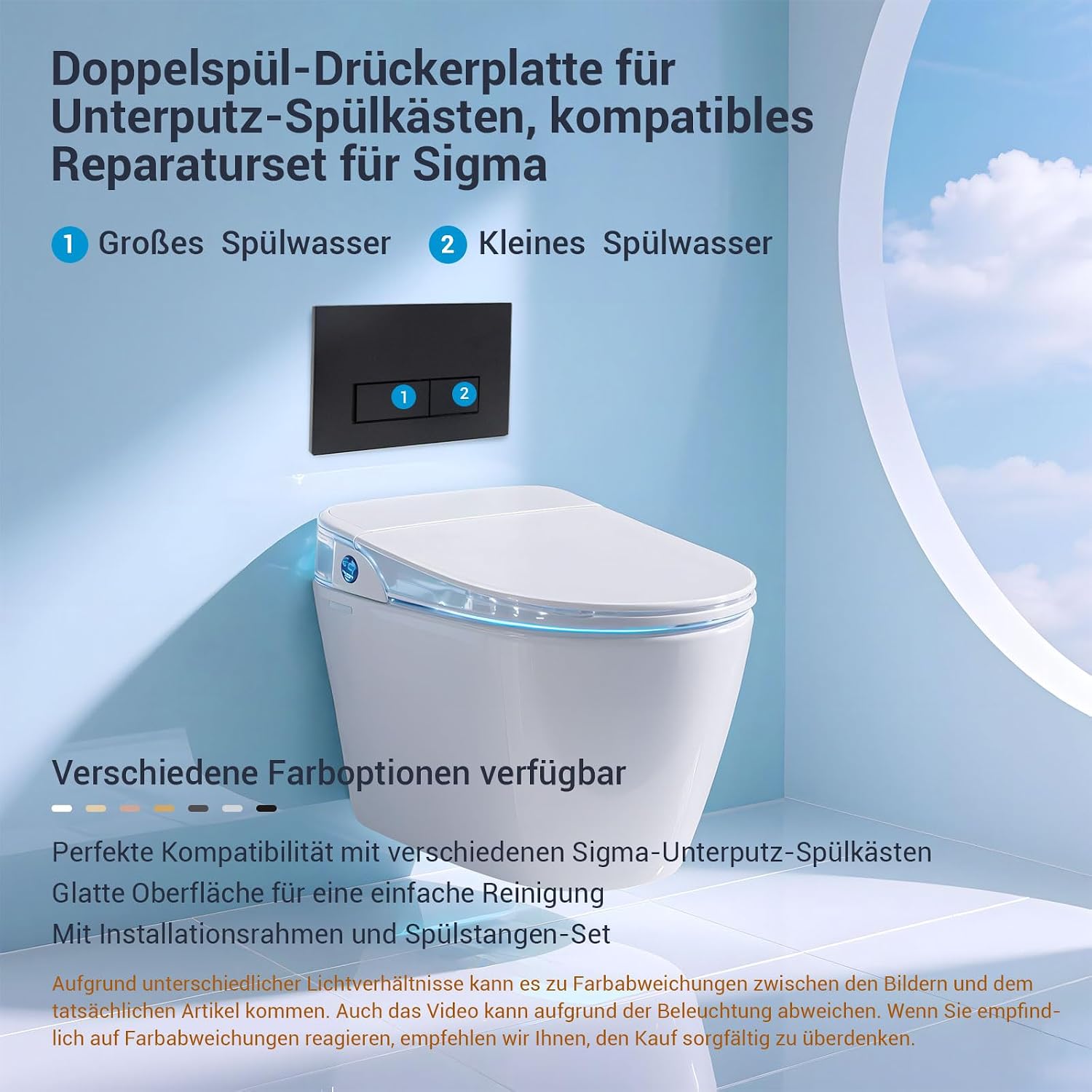 Detalle 2 de Mendorio WC Drückerplatte 245 × 164 mm 🚽
