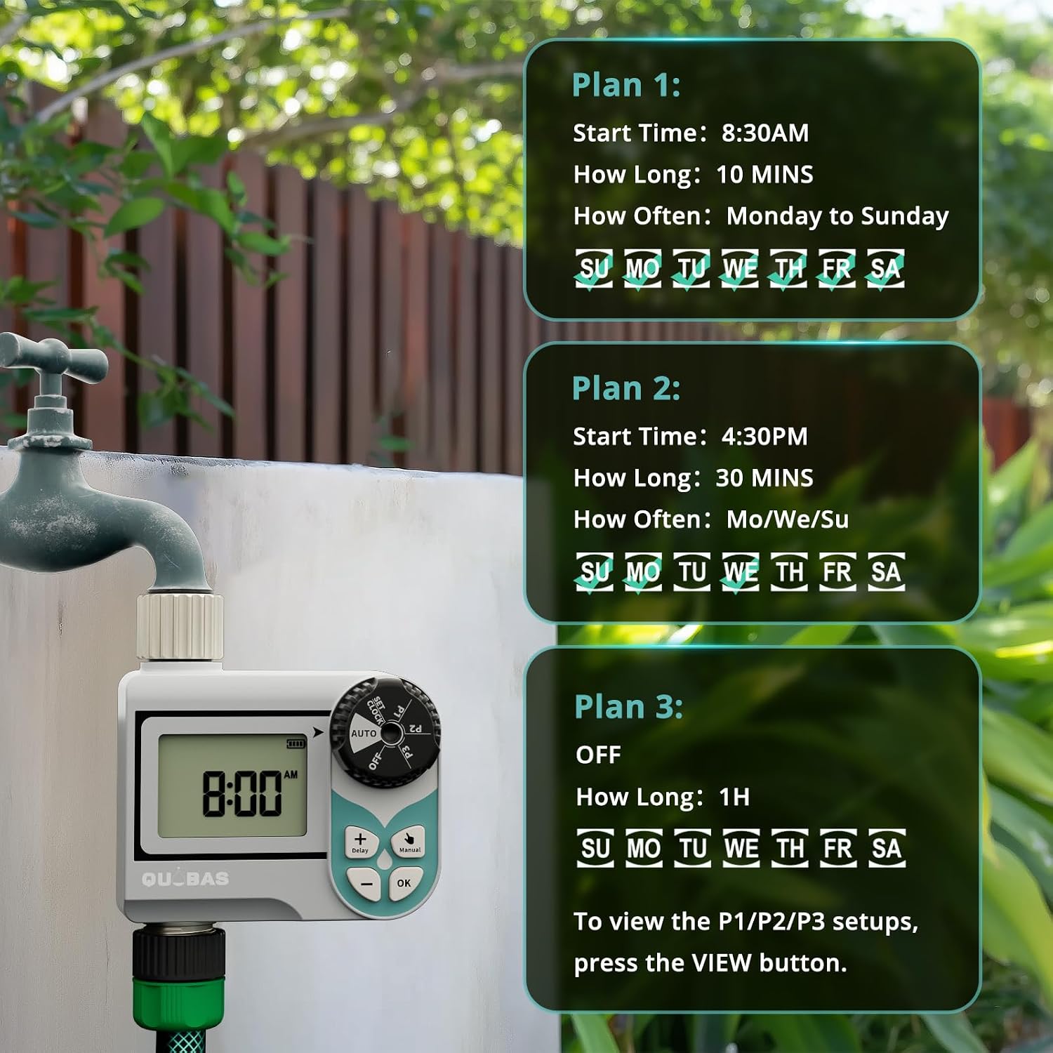 Thumbnail 4 de QUOBAS WT41W Low-Pressure Water Timer with Brass Inlet and Outlet