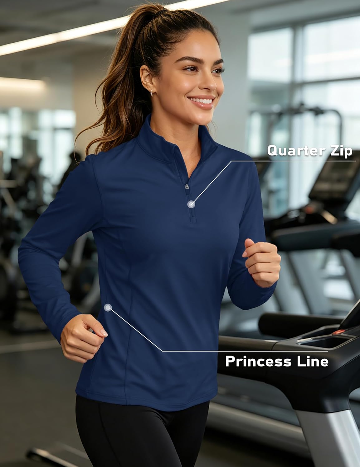 Detalle de MAGCOMSEN Women's 1/4 Zip UPF50+ Shirt