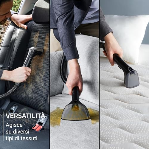 Detalle de Rowenta Clean It IN3011: Smacchiatore Portatile Grigio, compatto e versatile per casa e auto