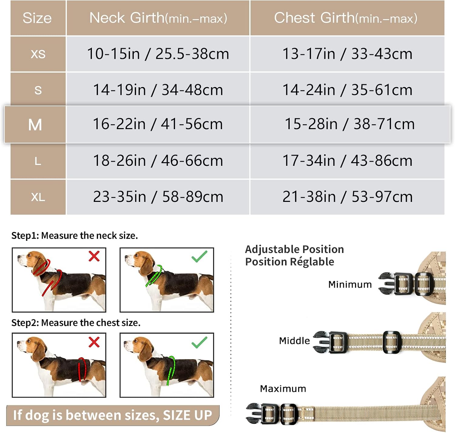 Detalle 2 de HEELE Dog Harness No Pull Adjustable Padded Reflective Harness with Handle (Camouflage, Camo Tan) – Size M