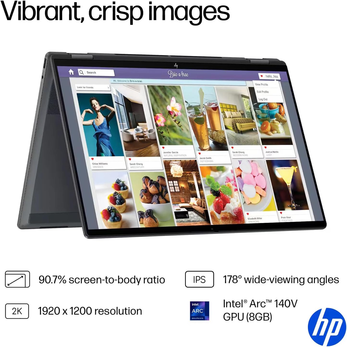 Detalle de HP 2-in-1 laptop, 16-inch