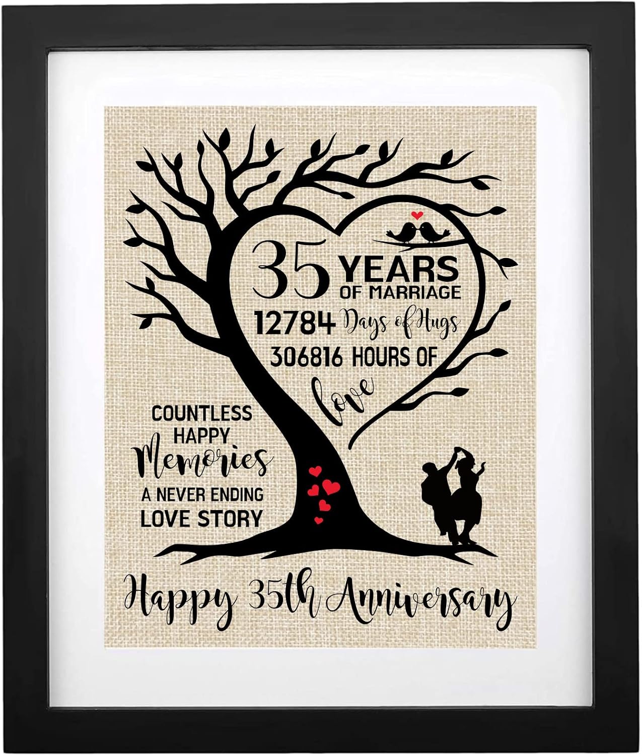 Thumbnail 3 de Wedding anniversary burlap print, BLACK-45Y