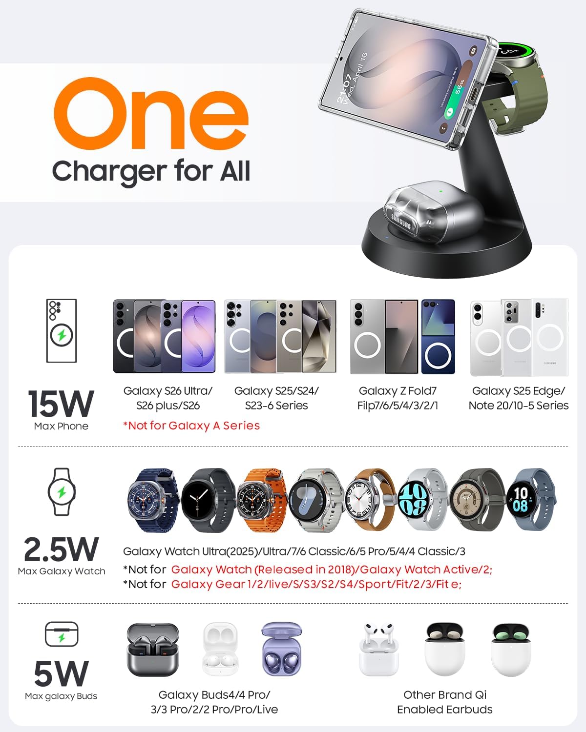 Thumbnail 6 de Magnetic Wireless Charger for Samsung 3-in-1