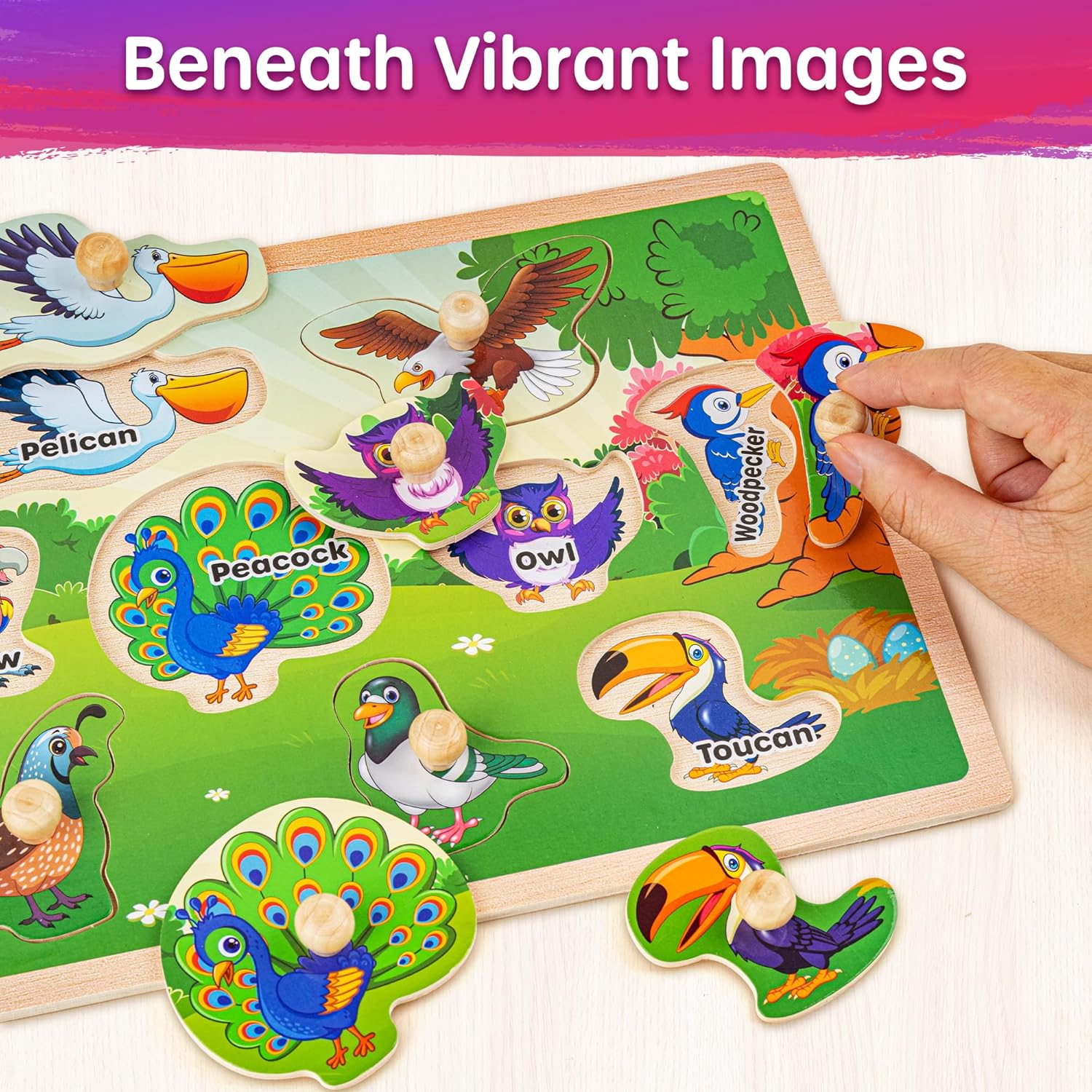 Thumbnail 2 de SYNARRY Wooden Puzzles 6-piece set for toddlers 🧩