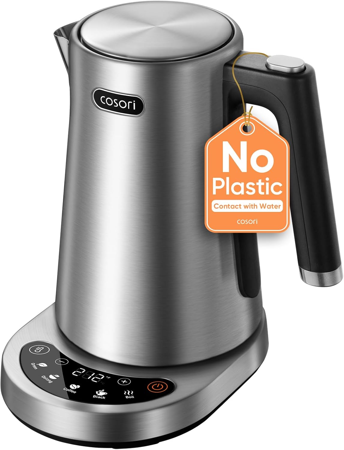 Detalle de Cosori Electric Kettle: 1.7L, Plastic-Free Interior with 5 Presets