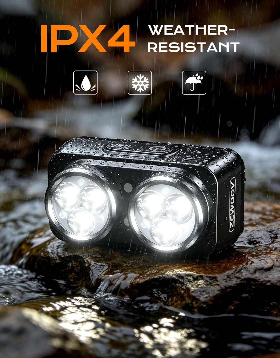 Thumbnail 6 de Zewdov 800LM Running Chest Light, 7 Modes and 360° Reflective Gear