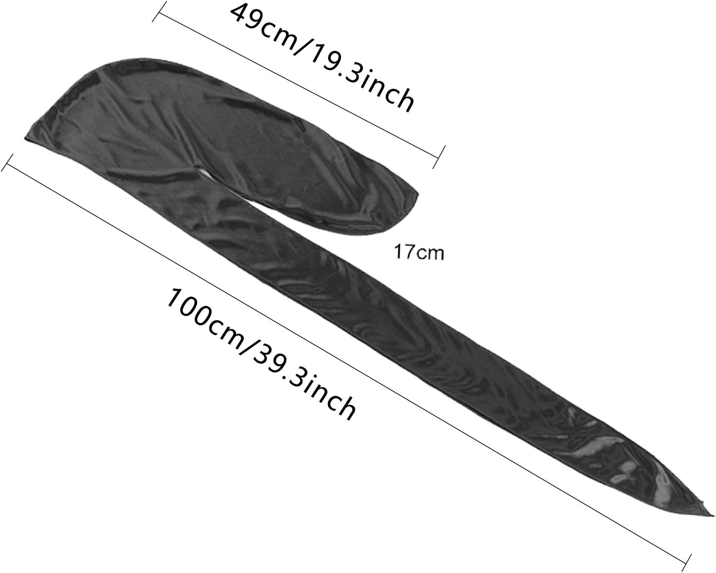 Detalle de Seide Durag Kappe mit langem Schwanz – Silk Wave Bandana in Schwarz