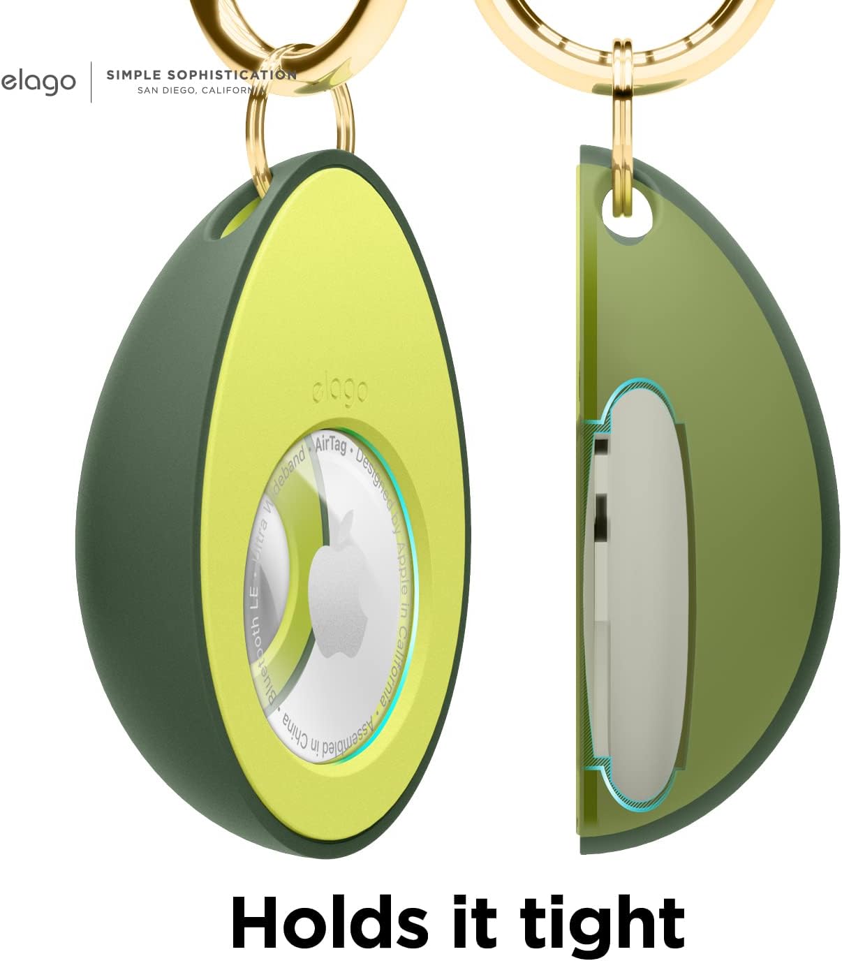 Thumbnail 4 de elago Coque Avocado pour Apple AirTag (compat. 2e & 1re gén) — étui porte-clés de protection contre les chutes (vert)