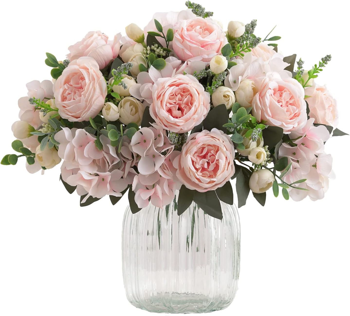 Detalle de karoro Artificial Peony Bouquet, 4 Bunches