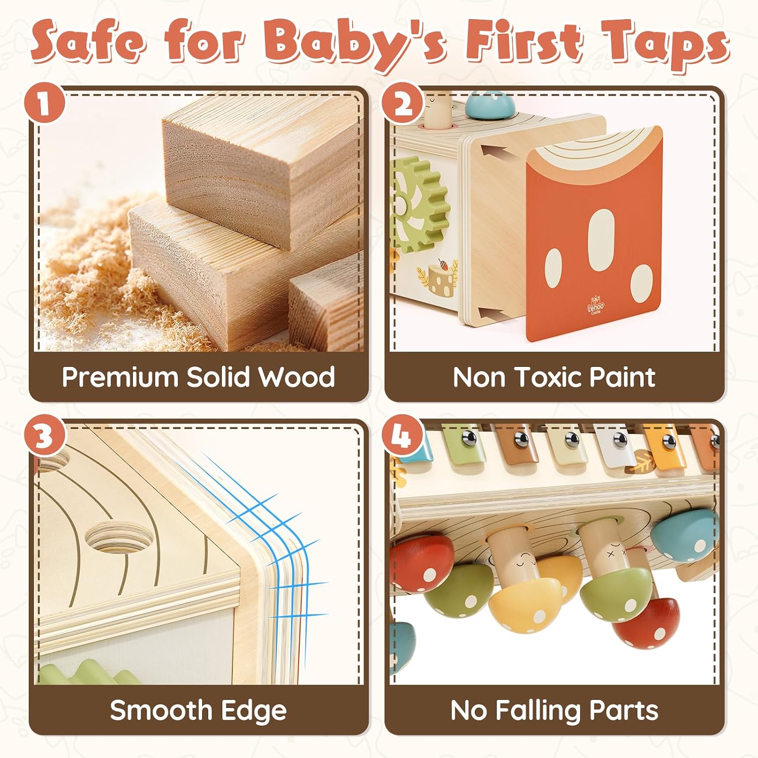 Thumbnail 6 de Lehoo Castle Montessori Pounding Toy, Mushroom Design