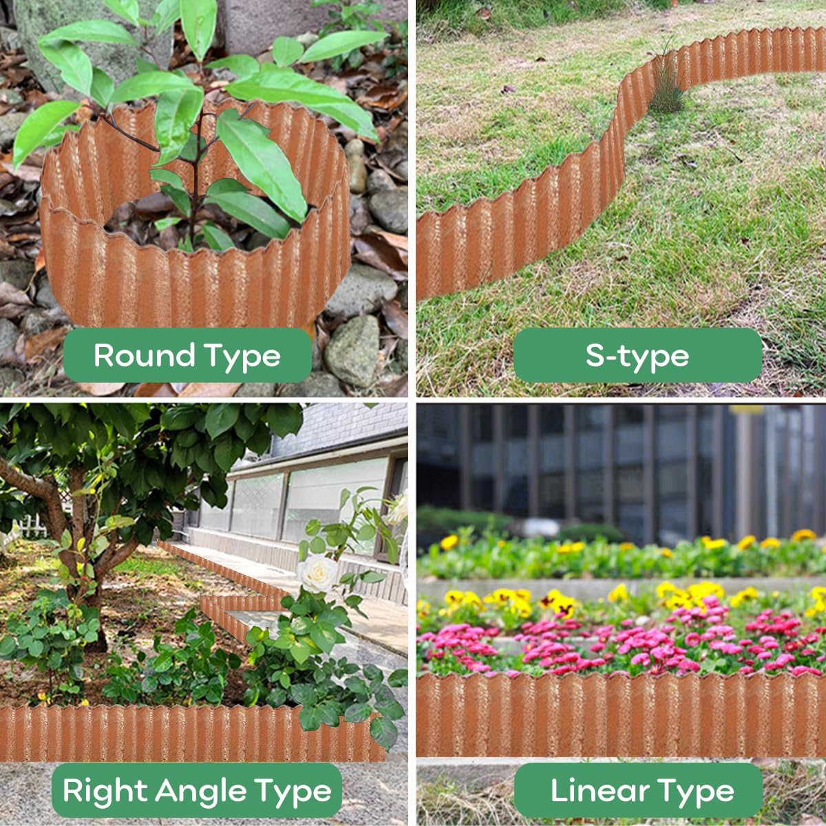 Thumbnail 3 de 6 Inch x 20 ft Corrugated Galvanized Garden Edging Border (Rusty finish) for Landscape Edging