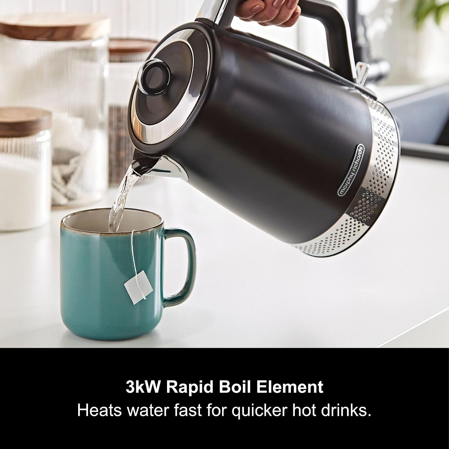 Thumbnail 3 de Morphy Richards Illumination 1.7L Jug Kettle (108020) with Rapid Boil, Blue Light & 360° Cordless Base