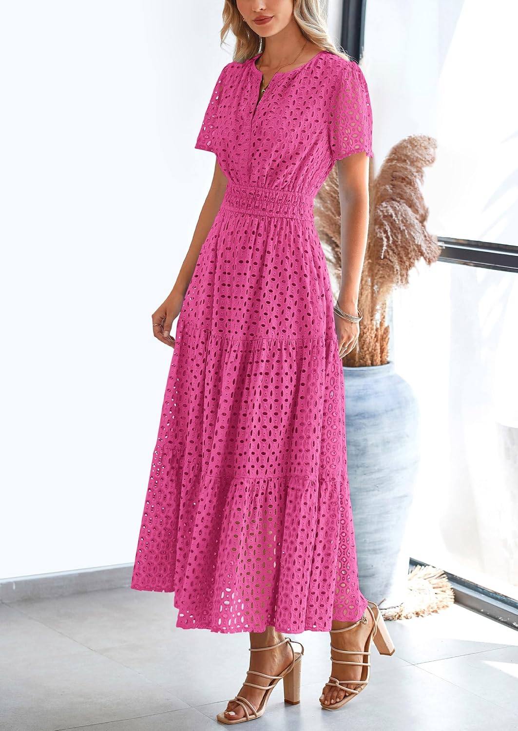 Detalle de PRETTYGARDEN 2026 Maxi Dress V Neck