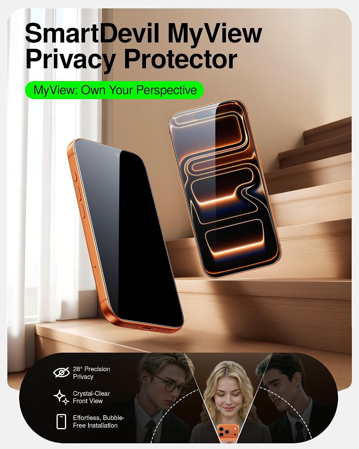 Thumbnail 1 de SMARTDEVIL 2 Pack Privacy Screen Protector for iPhone 17 Pro Max - Anti-Spy