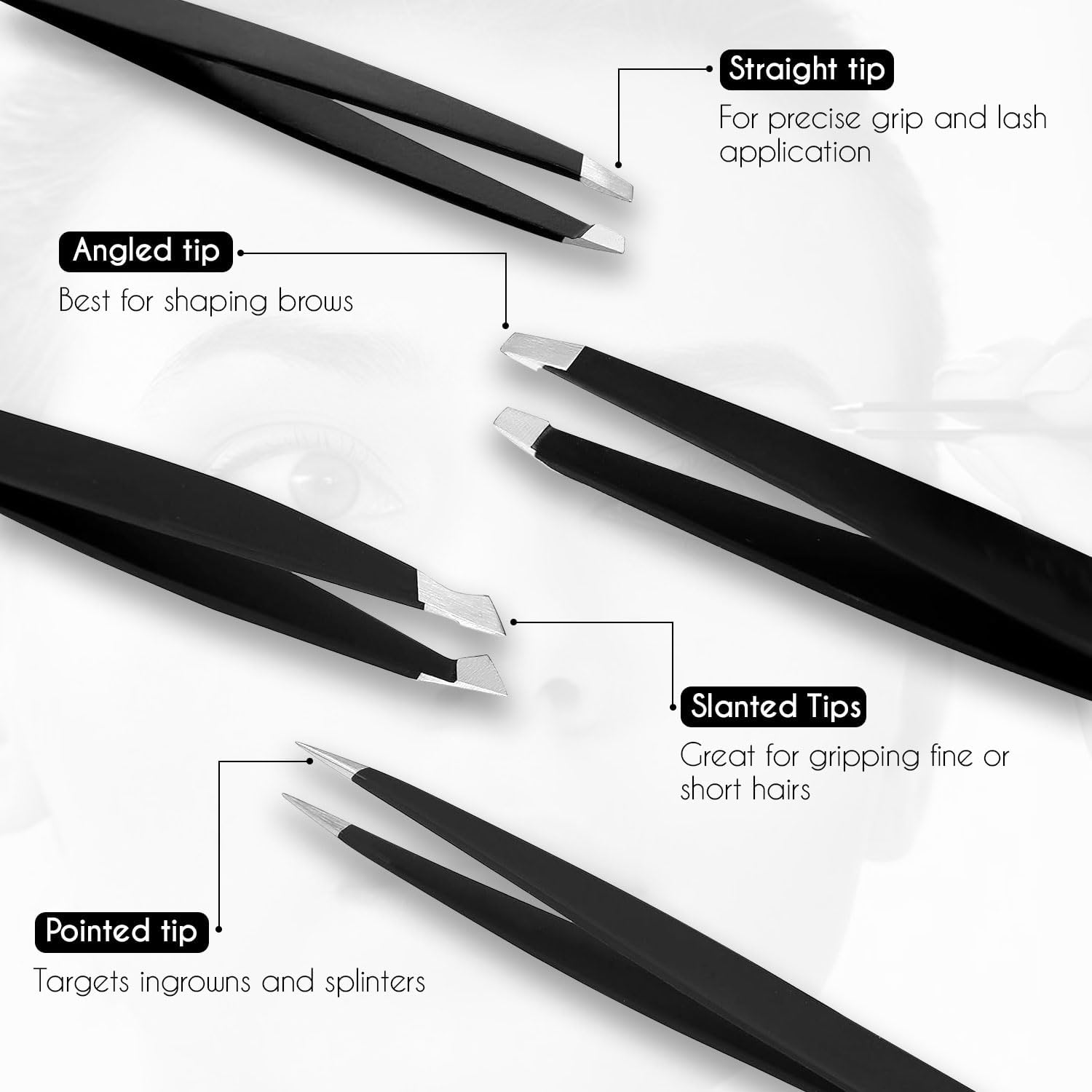Thumbnail 1 de Candure Tweezers for Eyebrows 5pc set