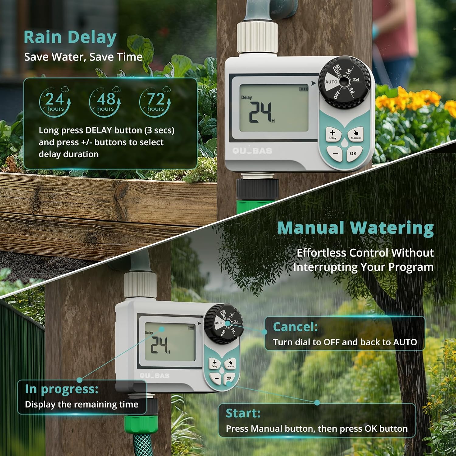 Thumbnail 5 de QUOBAS WT41W Low-Pressure Water Timer with Brass Inlet and Outlet