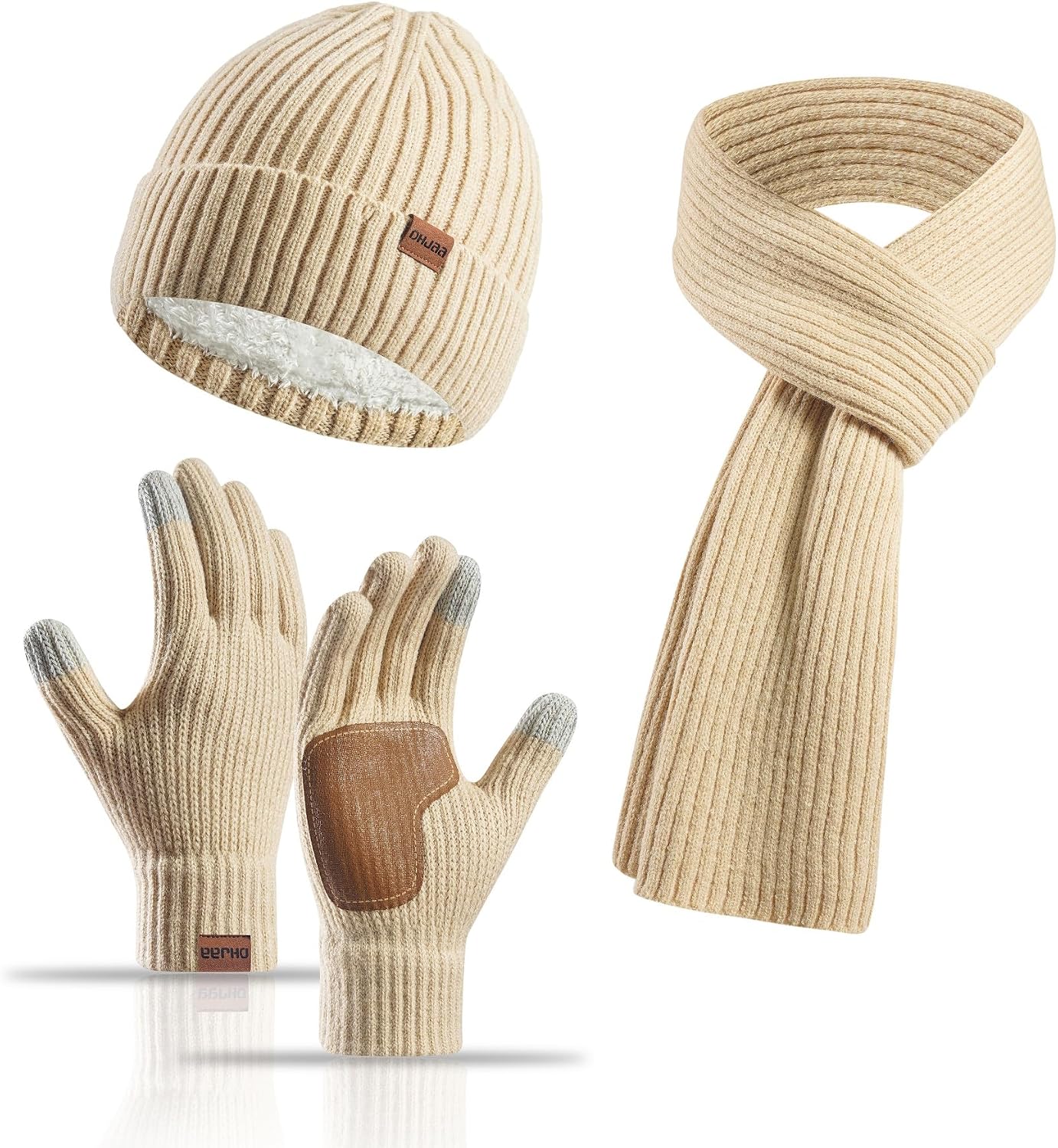 Detalle de Fayscingo 3 Pieces Women Hat Scarf and Gloves Set