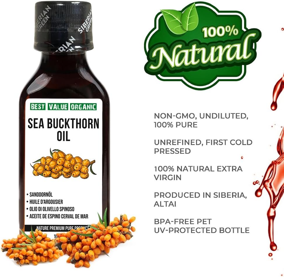 Thumbnail 6 de Siberian Green Sea Buckthorn Oil, Cold-Pressed, Unrefined, 100 ml
