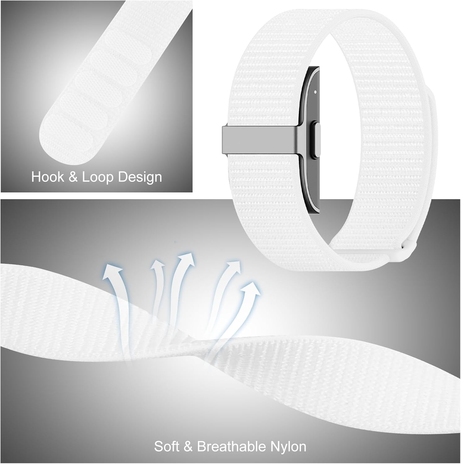 Detalle de Polyjoy Replacement Strap for Hume Health Band – Breathable Nylon Loop Wrist Band