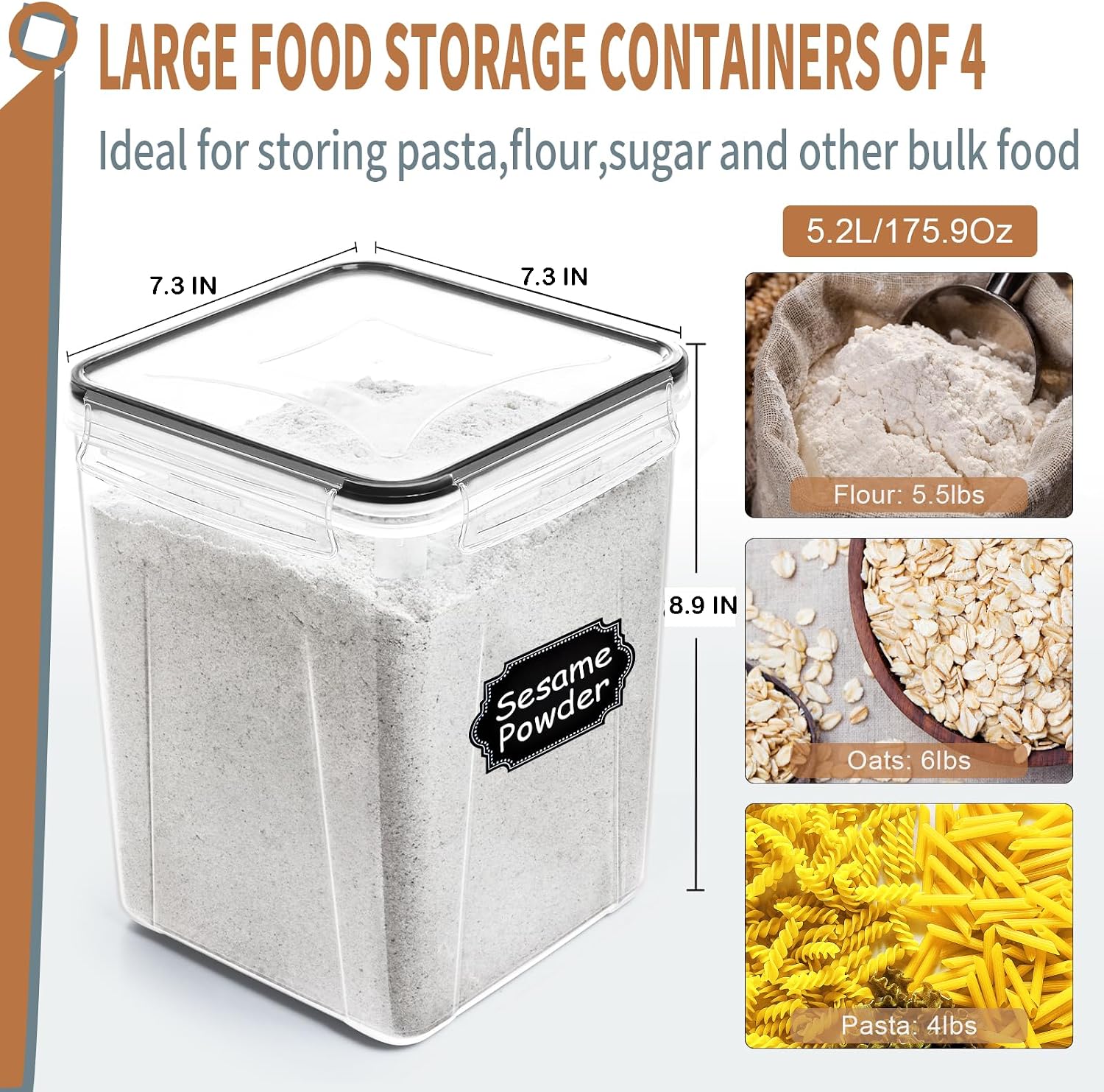 Detalle 2 de PRAKI food storage containers 5.2L