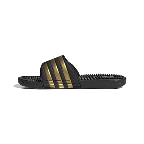 Detalle de adidas Mixte Adissage Slides Slipper – Core Black / Gold Metallic, taille 38 EU