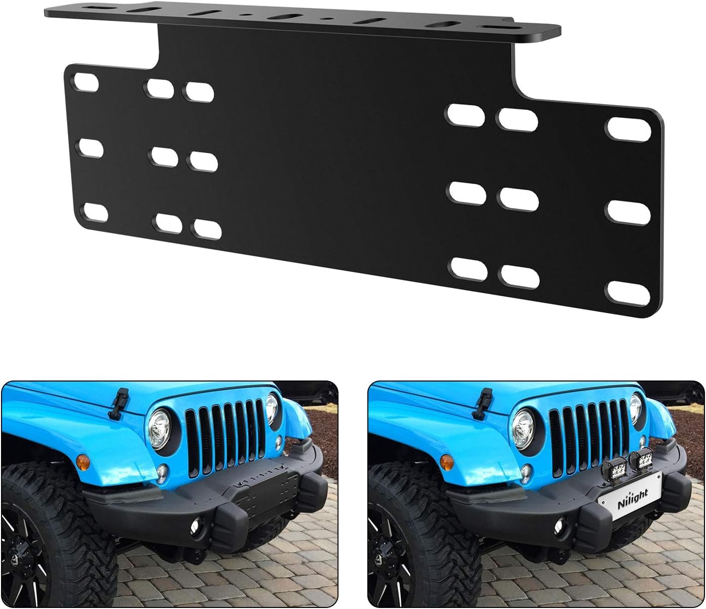 Detalle de Nilight 90044B Universal License Plate Mount 1️⃣