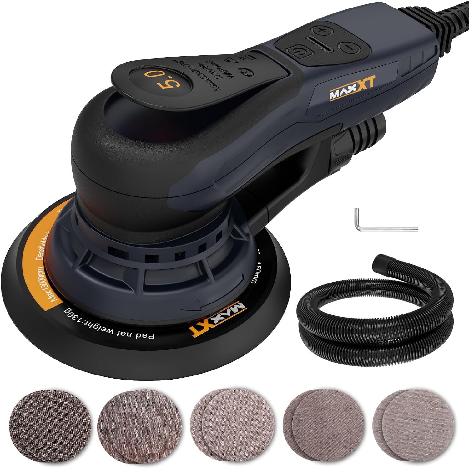 MAXXT Brushless 5.0mm Random Orbital Sander | 230V Multi-Function with 10 Discs