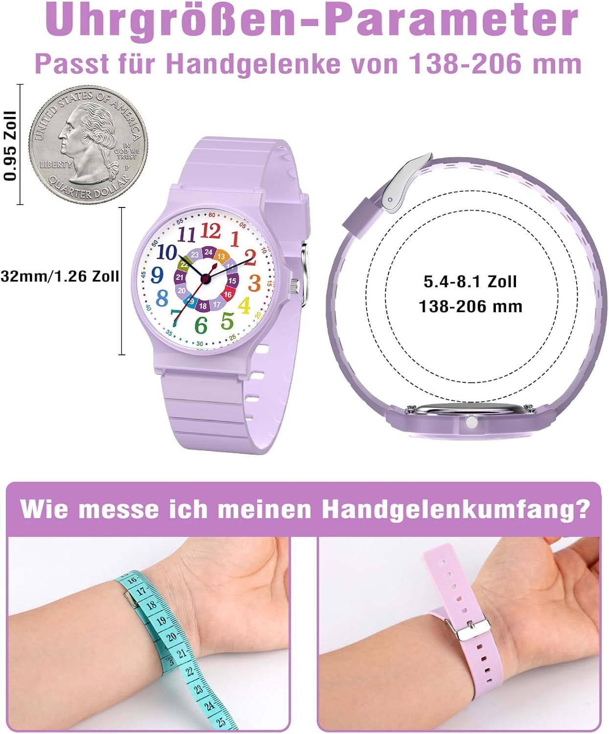 Thumbnail 4 de SOCICO Kinder Analoguhr – Camouflage, 30 m Wasserdicht, 5–15 Jahre, einfach abzulesen