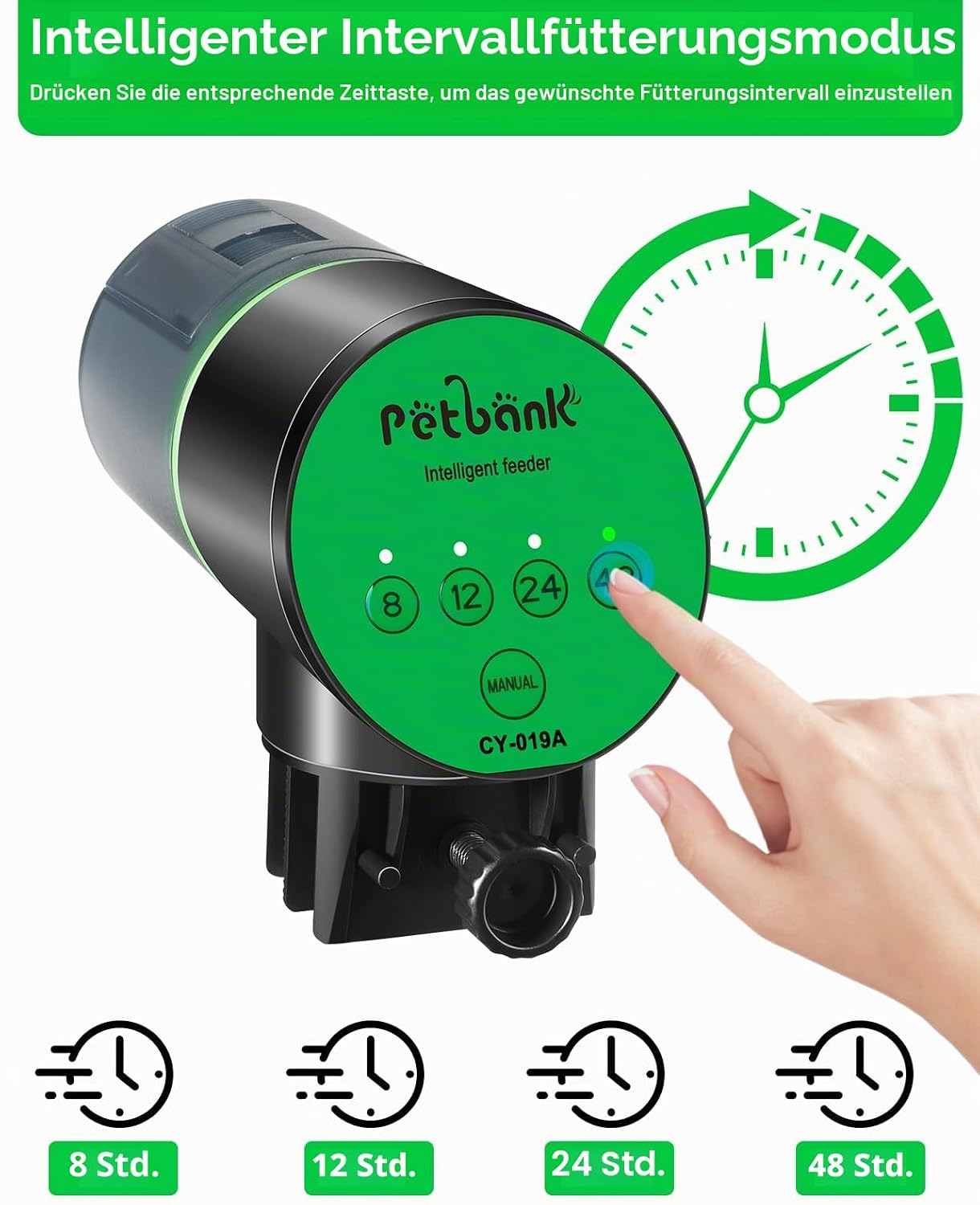 Detalle 2 de Petbank Futterautomat Aquarium – Automatischer Fischfutterspender mit Batteriebetrieb