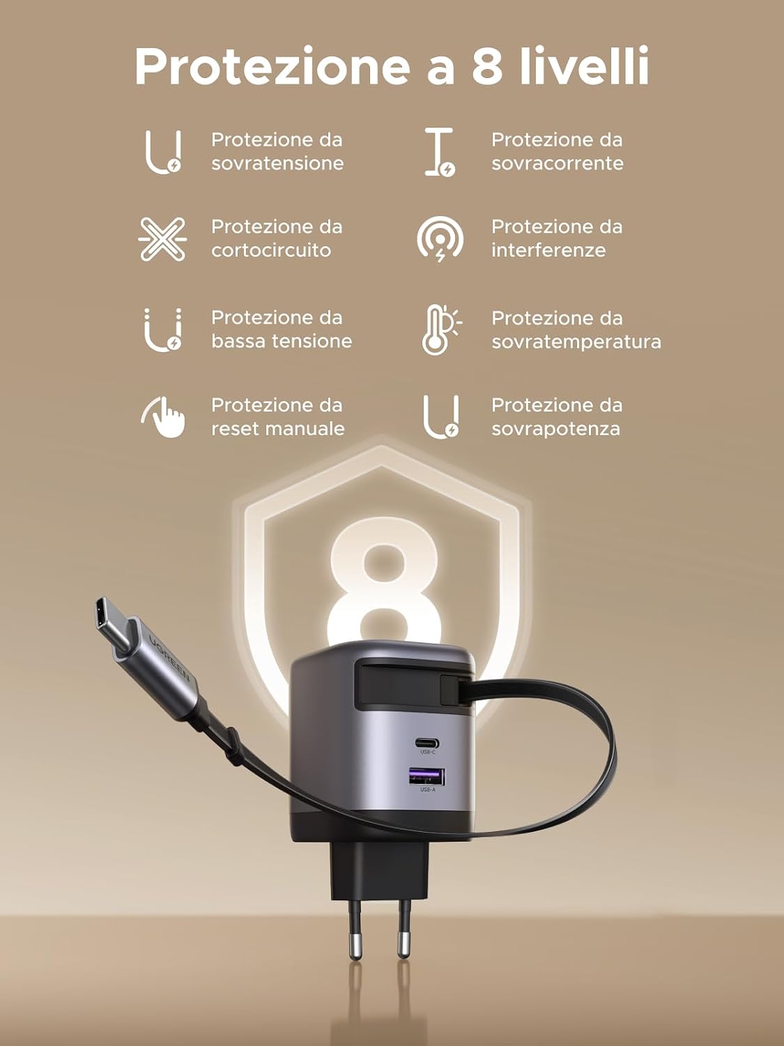 Thumbnail 6 de UGREEN Nexode Caricatore USB-C GaN 45W 3 in 1