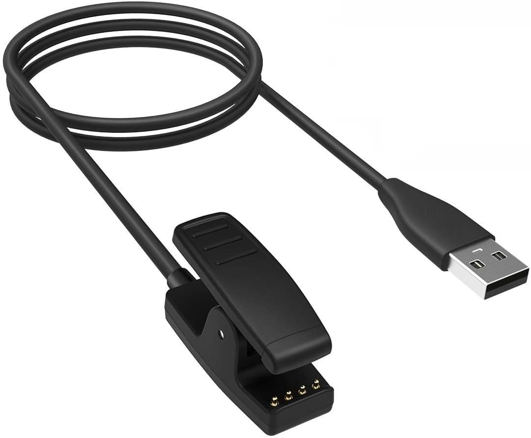 Detalle 2 de INF Ladekabel kompatibel mit Garmin Forerunner 235, 735XT, 630, 645, 230, Vivomove HR und Approach S20 – Ladegerät mit Cliphalter, Überspannungs- und Überstromschutz