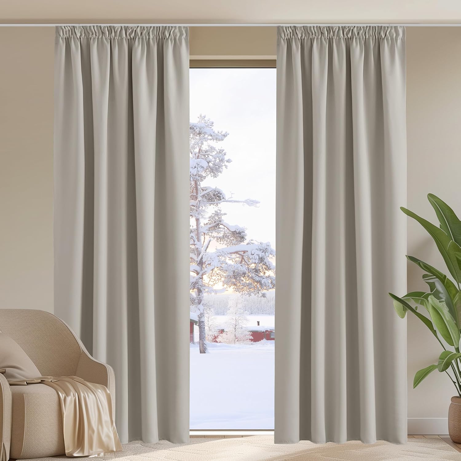 Detalle de PONY DANCE Pencil Pleat Curtains 52×90 cm 🪟