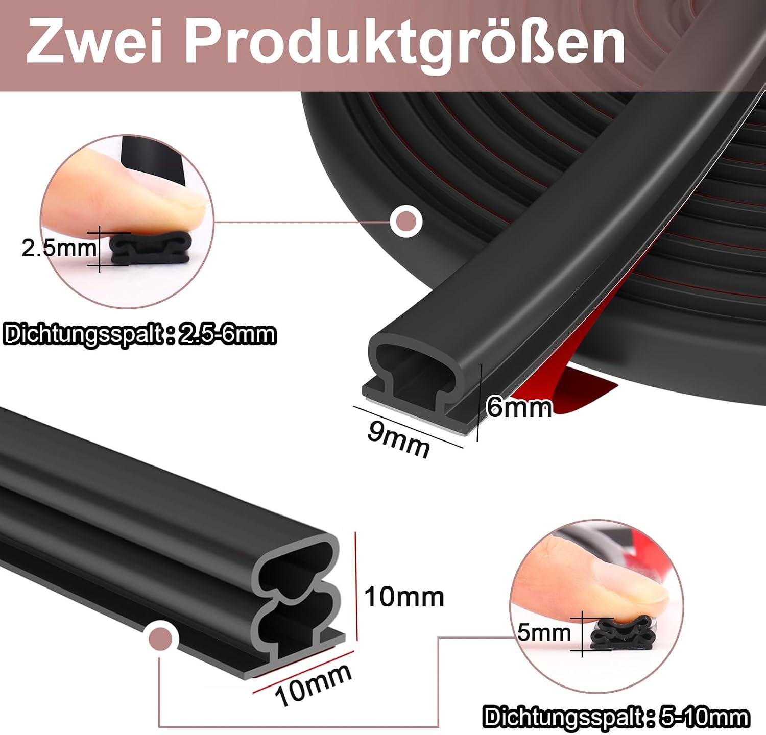 Thumbnail 4 de Selbstklebende Türdichtung Gummi für Fenster & Türen – Zugluftstopper