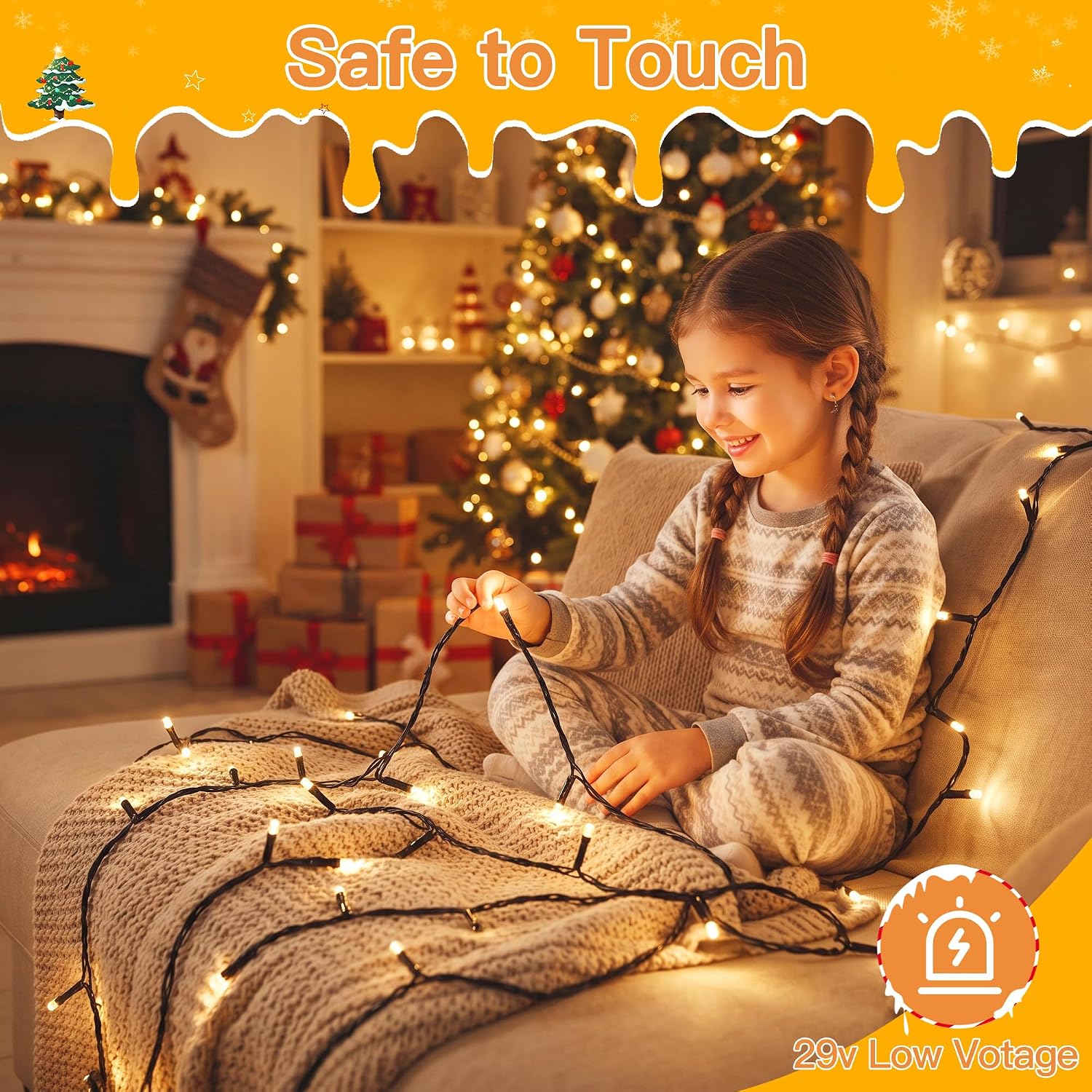 Detalle de HeiPard 164ft Warm White LED Christmas Lights, 500 LEDs, Remote Control