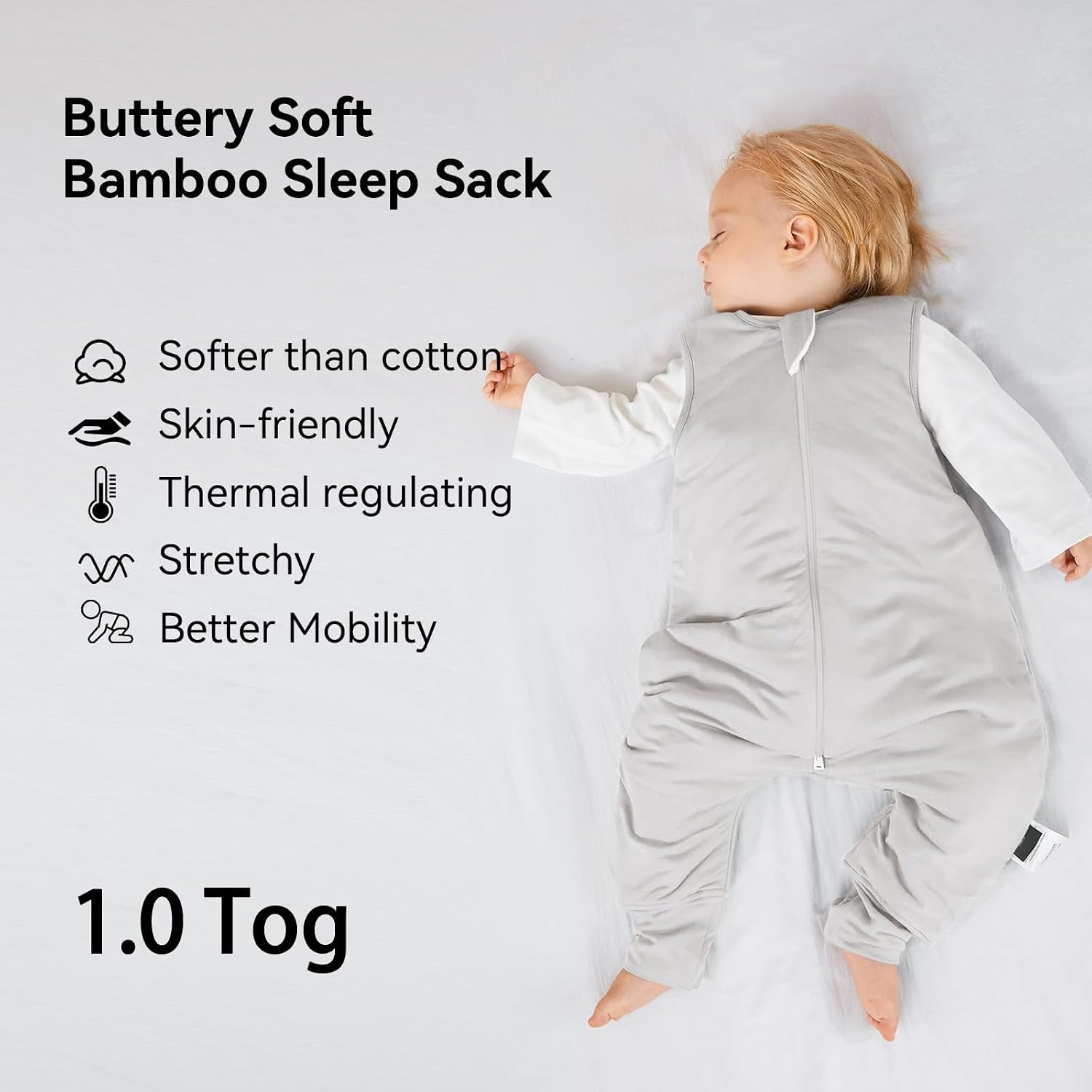 Detalle de BubblePanda 1.0 TOG Bamboo Rayon Sleep Sack with Feet, 1T–2T