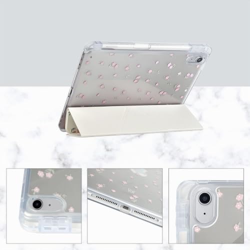 Detalle 2 de Fycyko Étui iPad 11'' (11e Génération, 2022/2025) – design floral, coque TPU souple et porte-stylo, effet camouflage léger