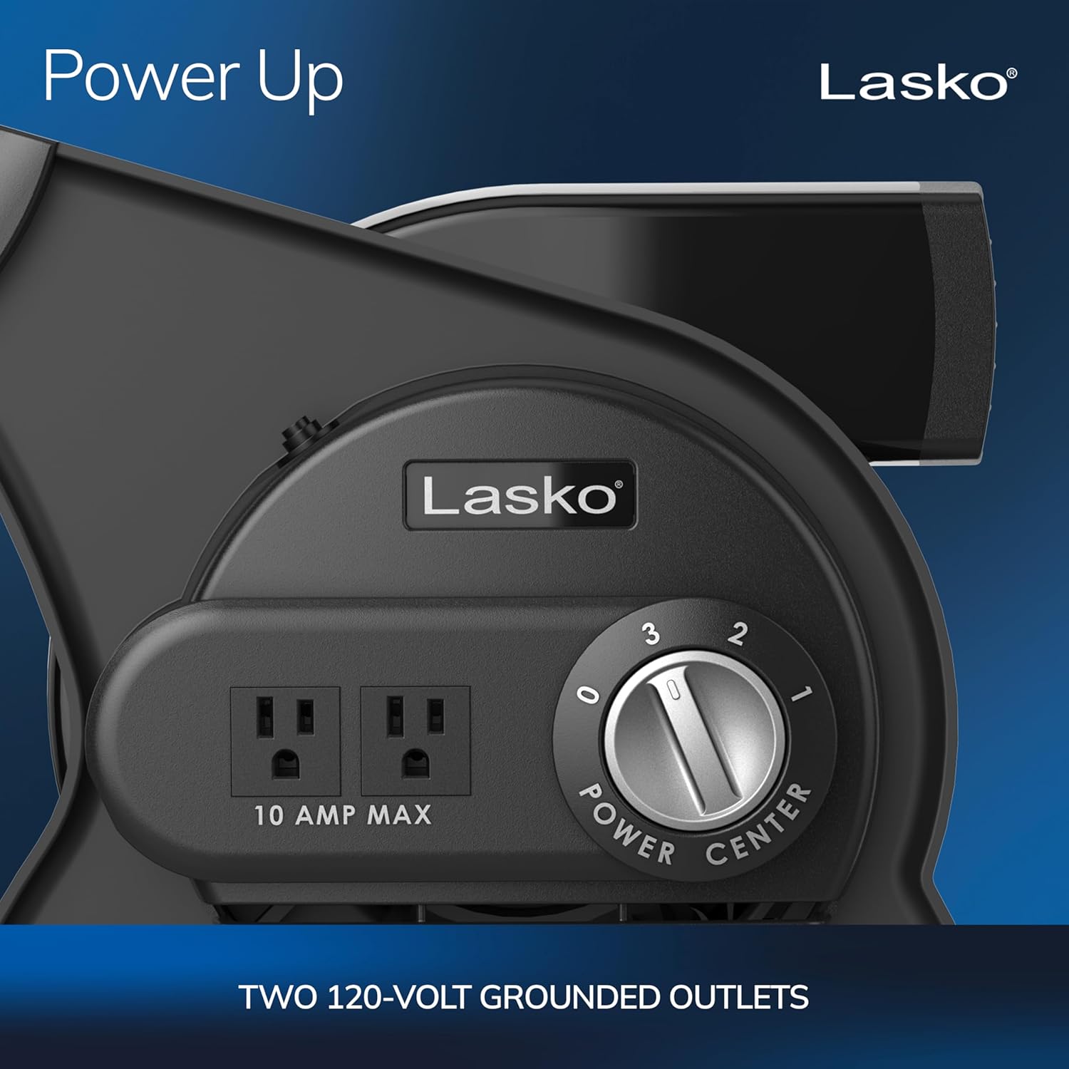 Detalle de Lasko U12104 Portable Utility Fan (12-inch, up to 289 CFM) with 3 Speeds and Pivoting Airflow