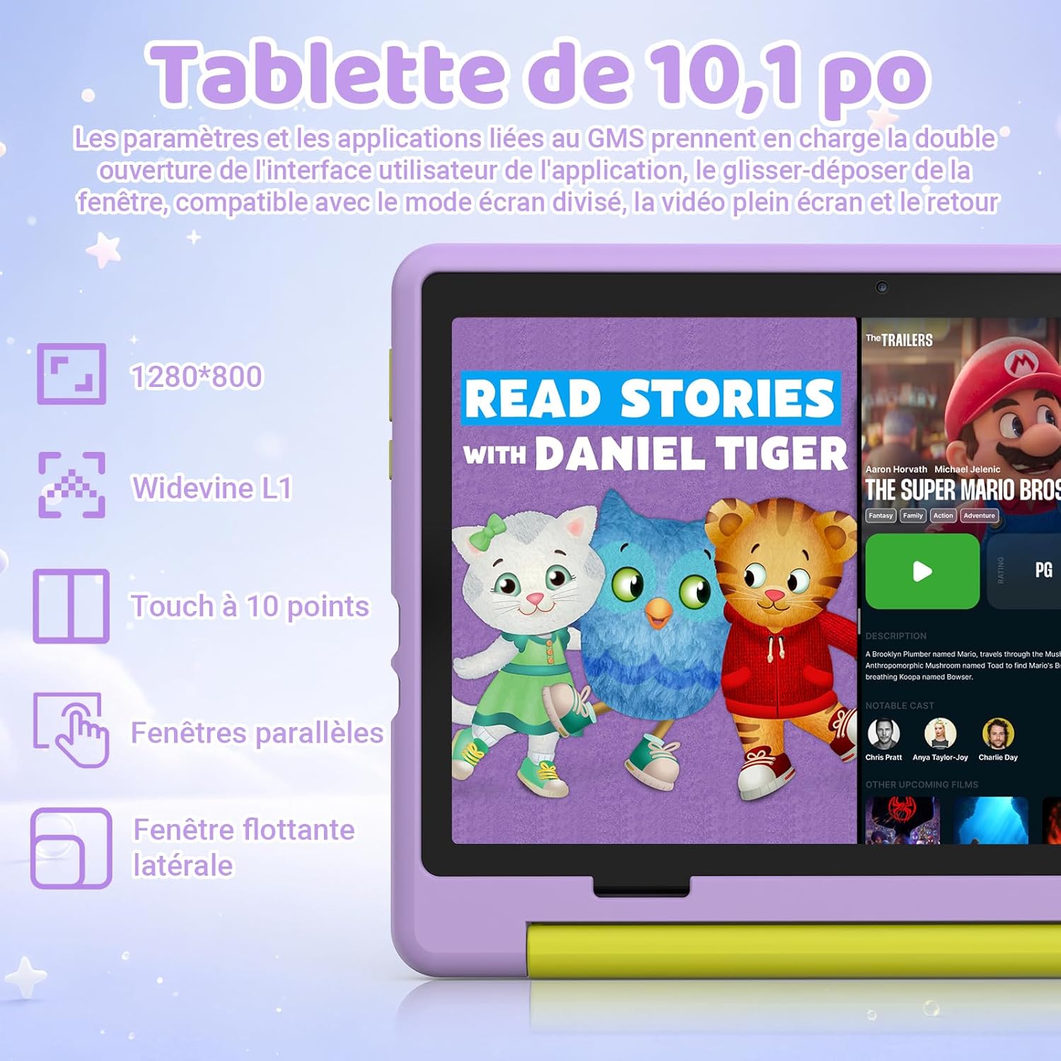 Thumbnail 4 de Laptok Android 16 Tablette Enfants 10 Pouces — mode Bureau, Écran divisé et stockage extensible jusqu’à 1To