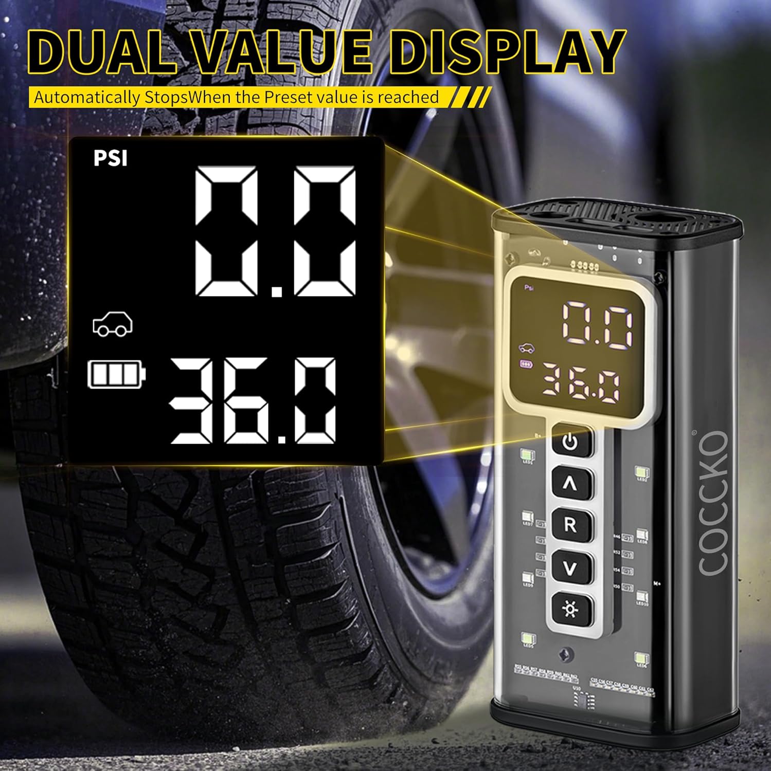 Thumbnail 1 de COCCKO 150 PSI Compresor de aire portátil 6000 mAh