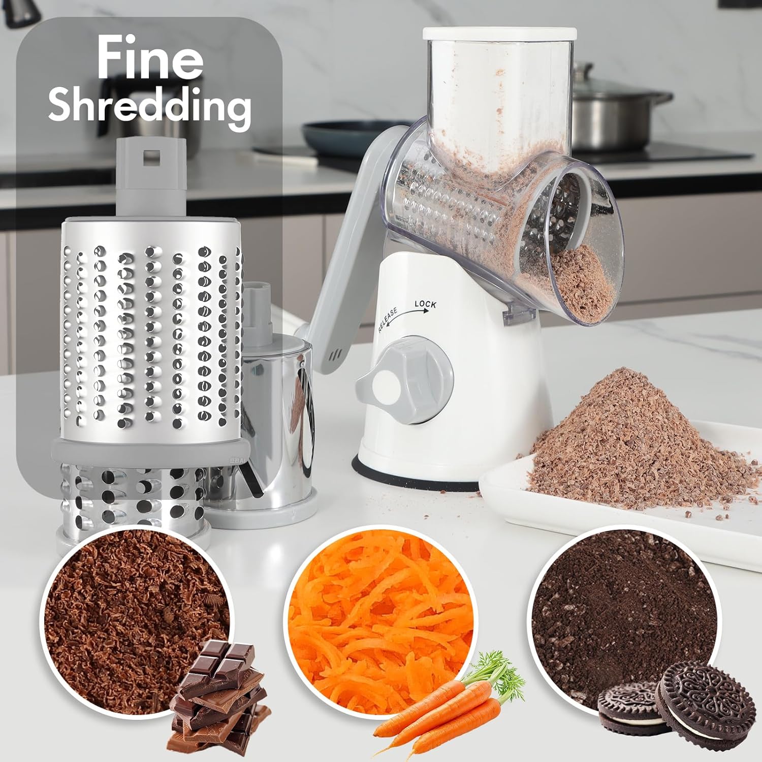 Thumbnail 2 de Ancevsk Rotary Cheese Grater with Handle