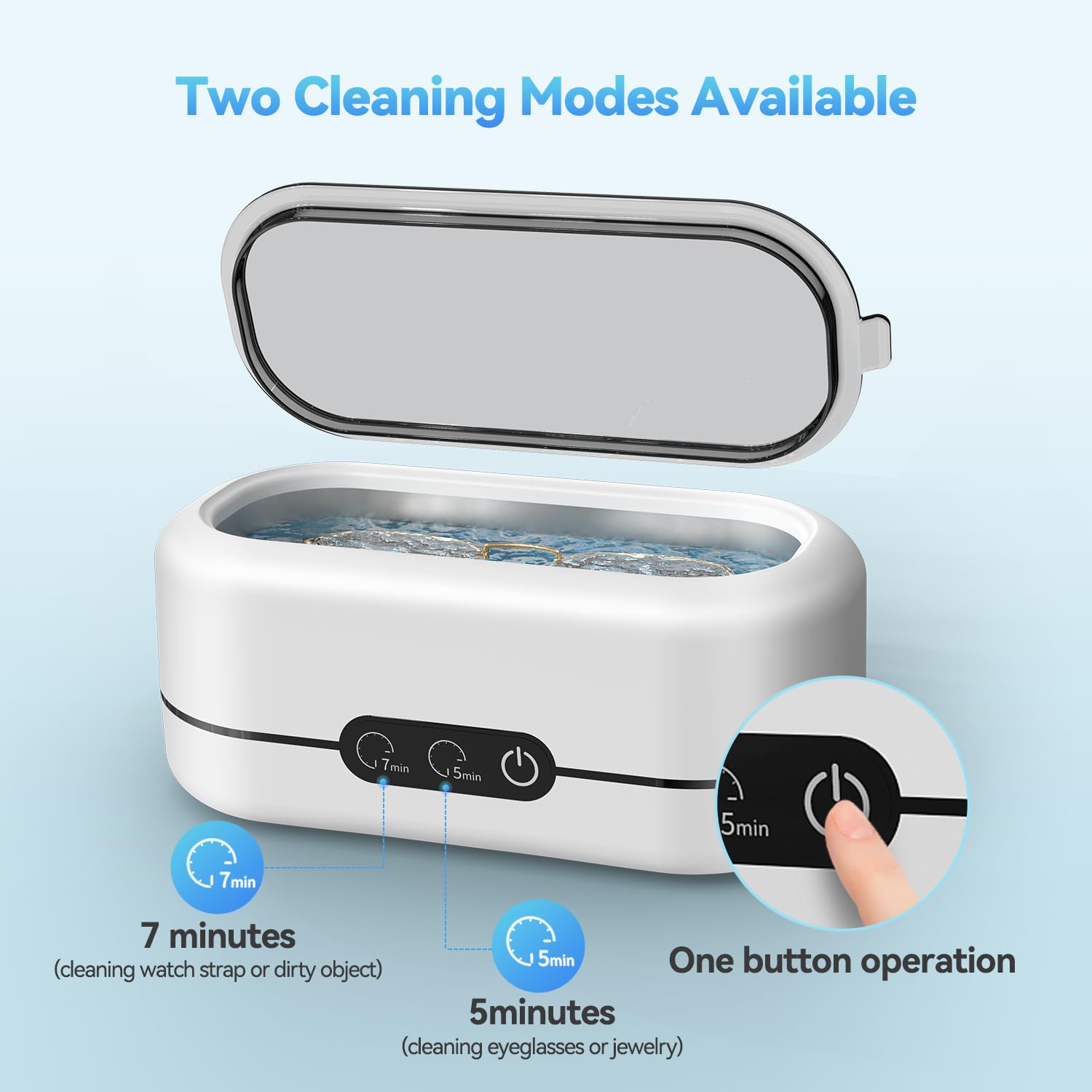 Detalle 2 de BYASKZIV Ultrasonic Cleaner 48kHz for Jewelry