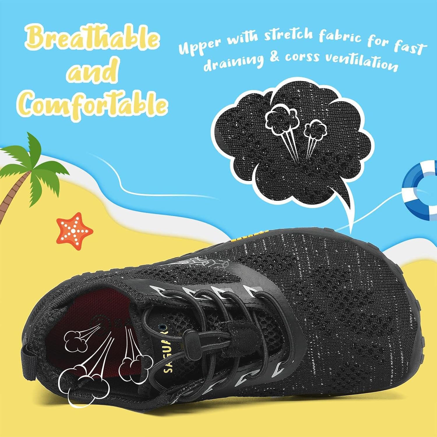 Detalle de Saguaro Trailschuhe für Kinder – atmungsaktiv, rutschfest und bequem