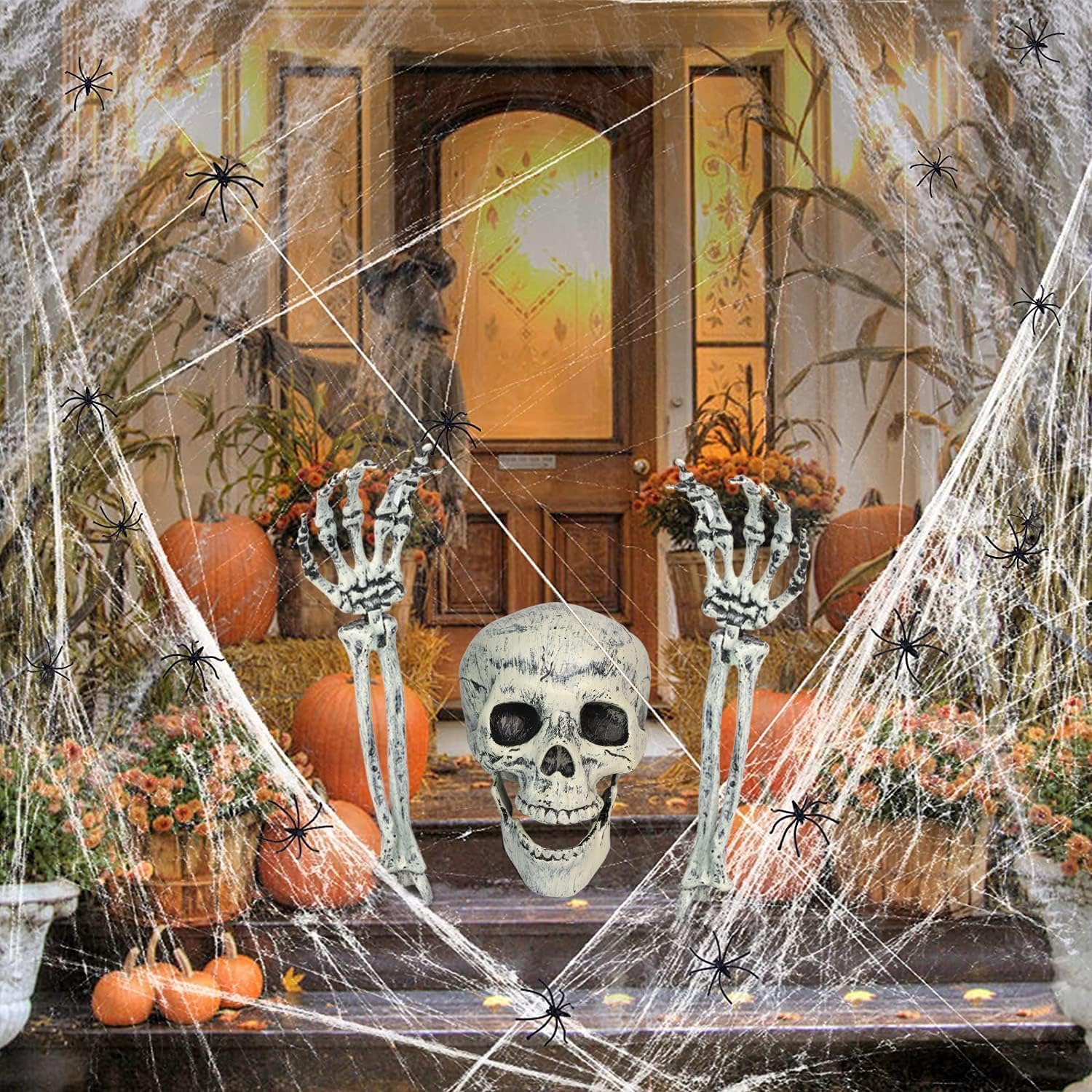 Detalle de EddHomes Skeleton Stake 3pcs Halloween Yard Decoration with Adjustable Head and Arms