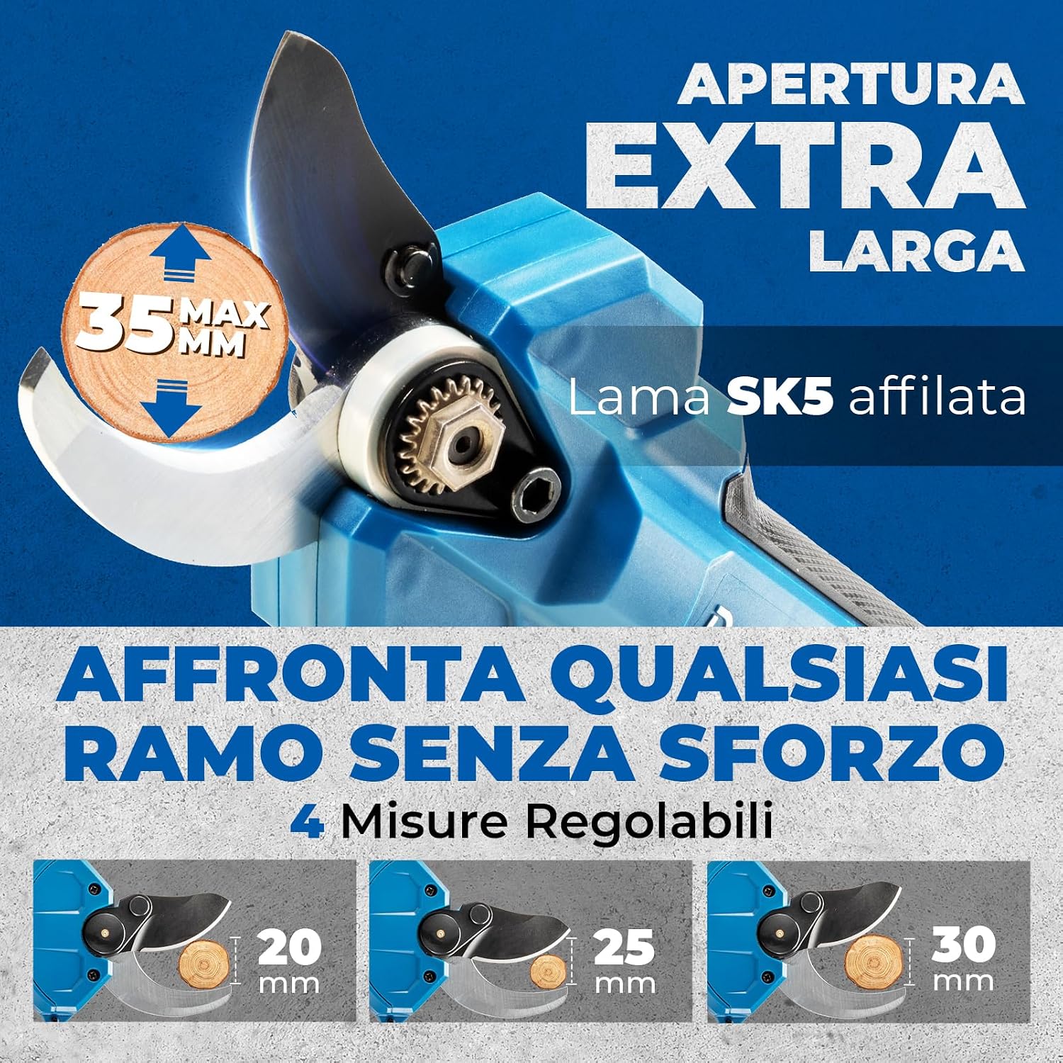 Detalle de Dong Cheng Troncarami a batteria da 20 V con lama SK5: potenza brushless, tagli fino a Ø35 mm e doppia batteria